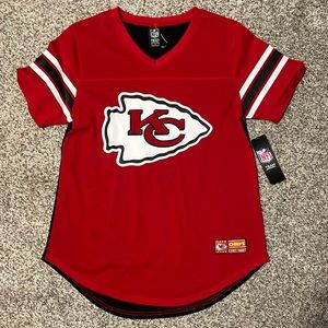 KC Chiefs Women’s Short Sleeve Jersey Like Top Size M